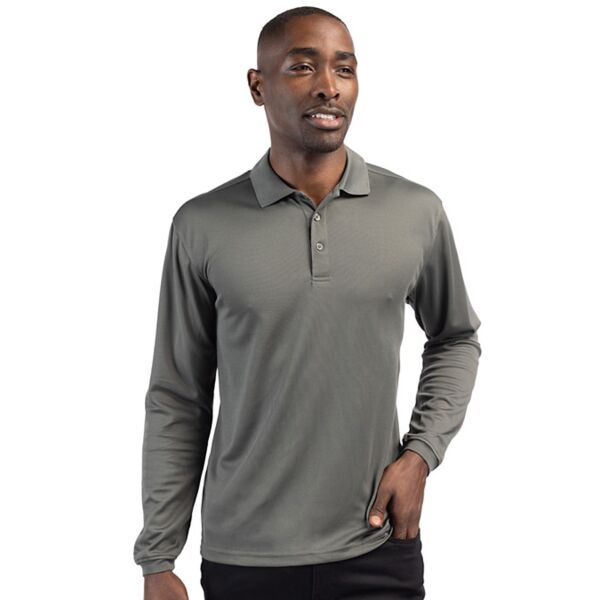Clique Spin Eco Performance Pique Long Sleeve Mens Polo Thumbnail